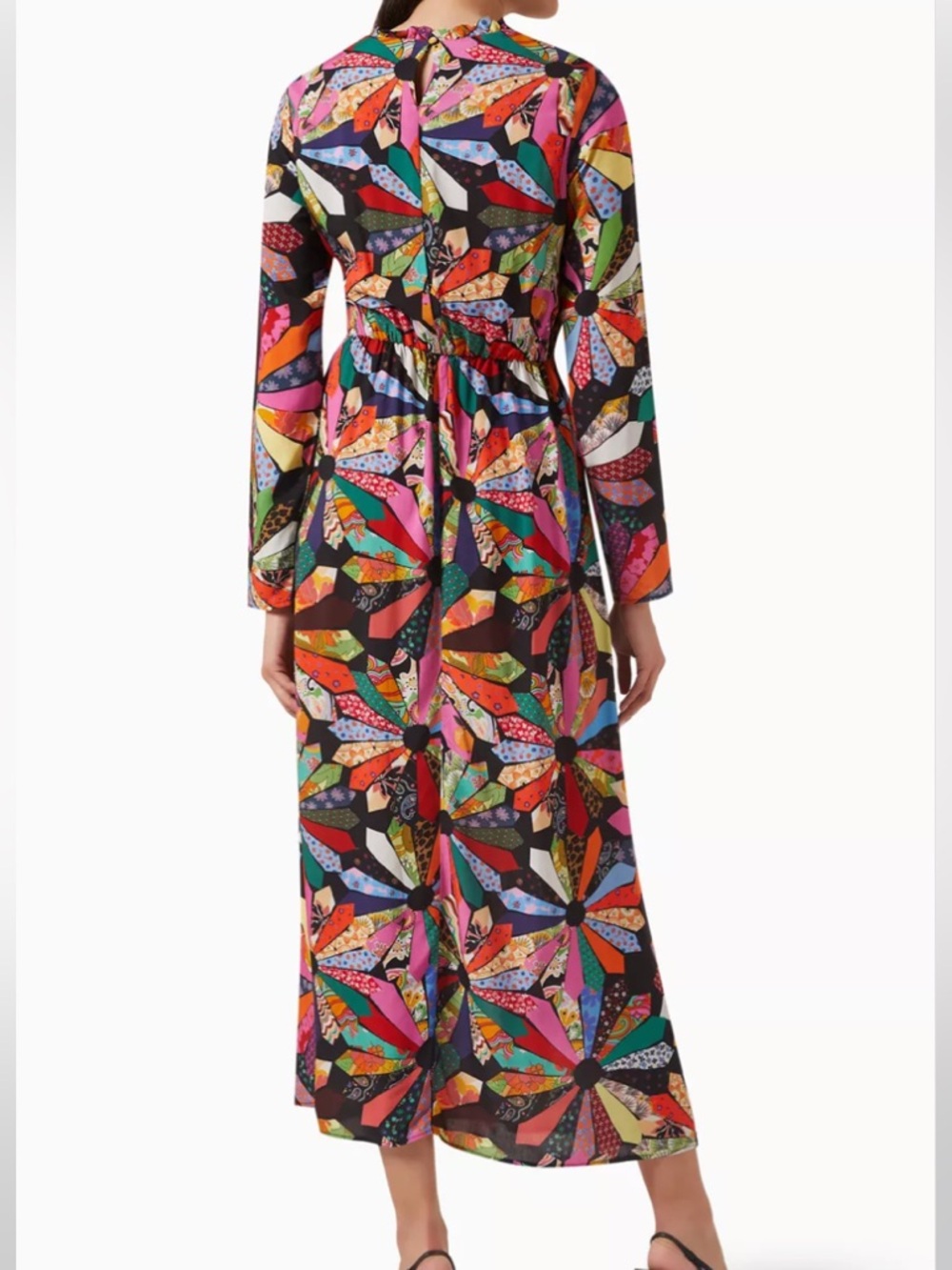 NEVER FULLY DRESSED Patchwork Halle Midi Dress in Ecovero-viscose - Picture 3 of 6